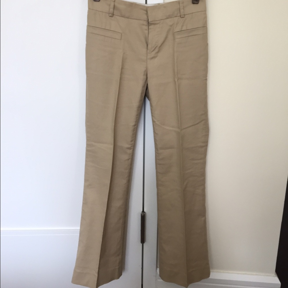Club Monaco Womens Straight Leg Dress Pants in Khaki